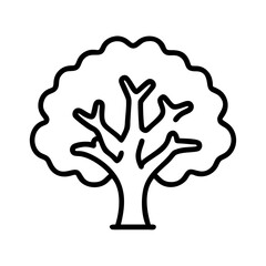 Isolated tree drawing vector illustration simple tree outline nature icon forest design element art 90