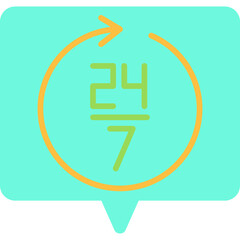 24 Hours icon single vector illustration