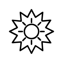 Download sun vector icon sunshine rays light bright summer heat sunny day outline graphic element