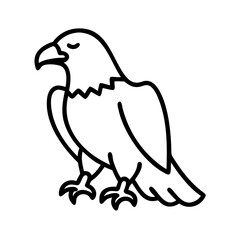 Eagle drawing vector illustration, bald eagle clip art, bird of prey outline, american symbol art