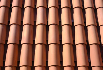 Background Texture Of Clay Roof Tiles