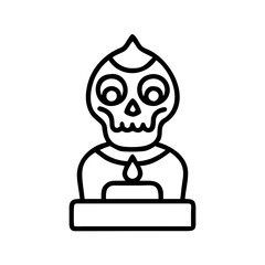 Illustration of halloween skull candle decoration for spooky season and halloween celebration party