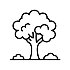 Illustration of a tree drawing with line art style for nature and outdoor themed design projects