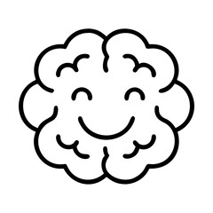 Happy brain illustration vector design for mental health awareness and brain power concept