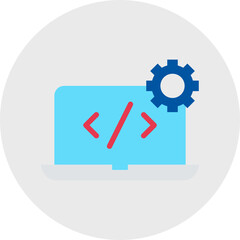 Custom Coding icon single vector illustration