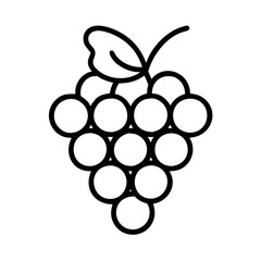 Vector illustration of fresh grapes, grape icon, fruit, healthy food, wine, vineyard, harvest