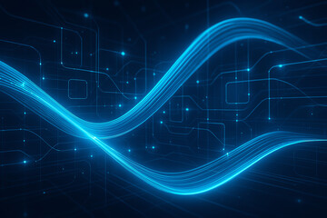 Obraz premium Abstract blue lines on a dark background.