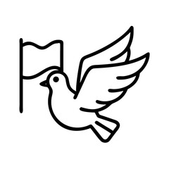 Peace dove with flag vector illustration for peace day and international day of peace concept
