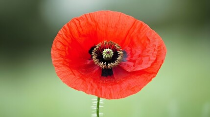 Vibrant Red Poppy Flower Closeup Macro Photography