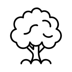 Outline drawing of a tree vector illustration for nature and forest design elements isolated art