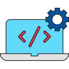 Custom Coding icon single vector illustration