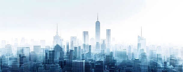Cityscape Abstract Design Showing Skyline with Tall Buildings