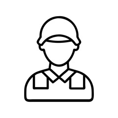 Construction worker icon vector illustration of construction worker with hard hat uniform