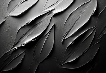 Obraz premium Textured Paint Swirls in Black and White Creating Abstract Design