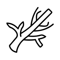 Isolated tree branch vector illustration for nature design and autumn season element drawing outline