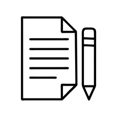 Paper document with pencil icon vector illustration for writing and drawing concept design
