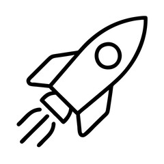 Rocket ship launch icon vector illustration for startup business and space exploration concept