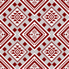 Seamless abstract geometrical pattern with Red and White background