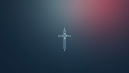 Naklejka premium Christian cross with a blurred background.
