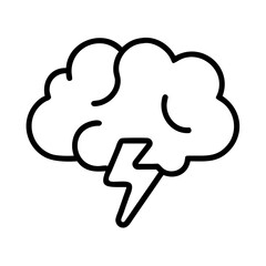 Brainstorming creative idea concept with brain and lightning bolt for innovation and solution