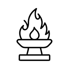 Burning flame vector icon illustration, fire symbol, hot flame, bonfire, torch graphic design