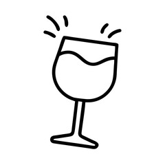 Wine glass icon vector illustration, alcohol drink symbol, celebration cheers party design element