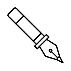 Fountain pen vector icon illustration, writing instrument for calligraphy and drawing design element