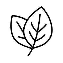 Two leaves vector illustration, nature leaf icon, organic and natural logo design element graphic, art