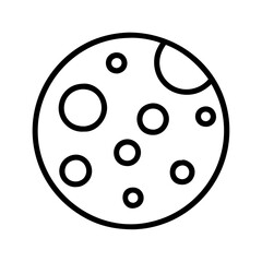 Moon phases lunar surface craters astronomy celestial body space exploration outline icon vector