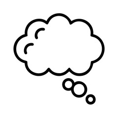Outline cloud thought bubble vector illustration for graphic design and creative projects use