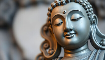 close up of a statue of a buddha