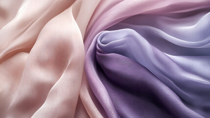 Obraz premium Soft, flowing fabric texture in pastel colors, creating a dreamy and serene atmosphere. Bewitched Fabric. Illustration