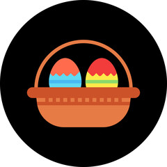 Obraz premium Eggs Basket icon single vector illustration
