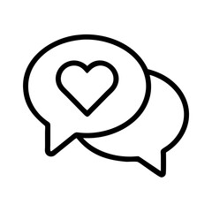 Heart chat icon vector illustration for love message, valentine day, dating app and social media design