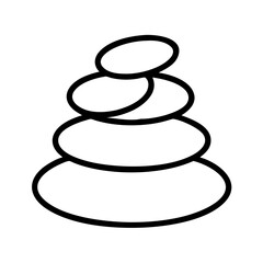 Stacked stones zen garden balanced rocks cairn meditation wellness spa harmony simplicity outline