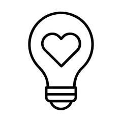 Heart lightbulb icon vector illustration, creative love idea concept, inspiration symbol design