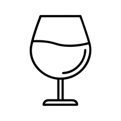 Wine glass vector icon illustration design for wine tasting events and bar promotions line art style