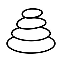 Stacked stones zen balancing stones cairn rock balancing art black and white outline drawing vector