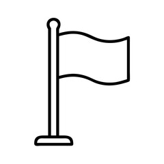 Outline flag icon vector illustration, symbol of success, achievement, and destination marker