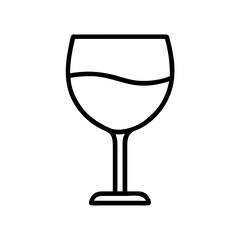 Wine glass outline drawing vector illustration for wine tasting events and bar promotions design element