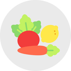 Vegetables single vector illustration icon