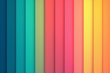Obraz premium A vibrant arrangement of parallel color panels transitioning through a spectrum of hues in a harmonious display