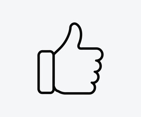Modern like icon vector, confirm and thumb up outline icon isolated
