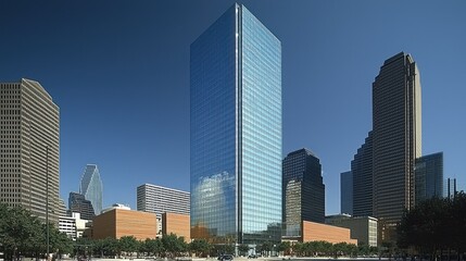 Obraz premium Majestic Skyline: A Day in Downtown Houston, Texas