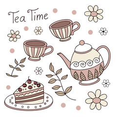 seamless pattern with cupcakes and sweets