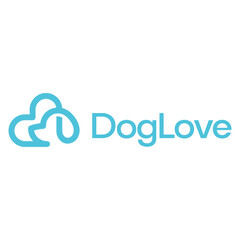 dog love flat minimalist logo design