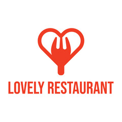 lovey restaurant flat minimalist logo design