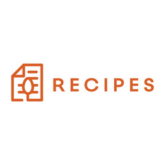 food recipes flat minimalist logo design