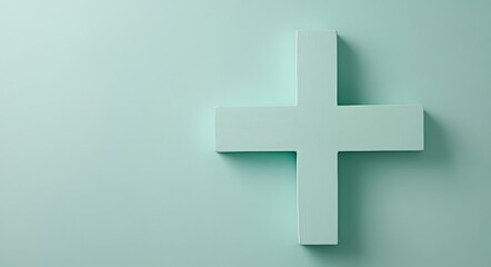 Obraz premium A green backdrop featuring a medical cross cut-out, symbolizing healthcare and wellness, and fostering feelings of hope and compassion for World Blood Donor Day