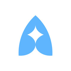 Fototapeta premium Letter A Star Light Blue Logo Vector Design